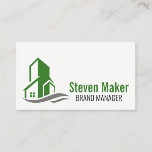 Green Building Icon Business Card