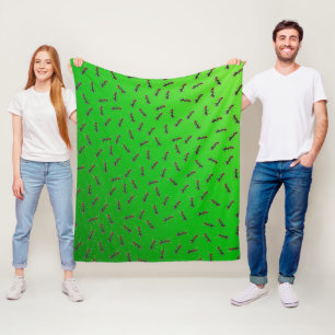 Green Bull Ants Swarming, Fleece Blanket
