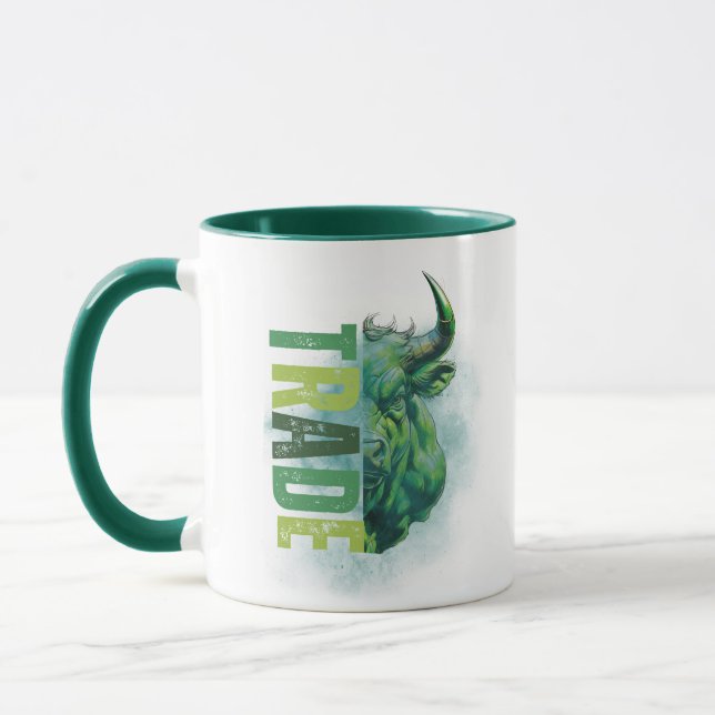 Green bull | Trade Design | Marble Mug (Left)