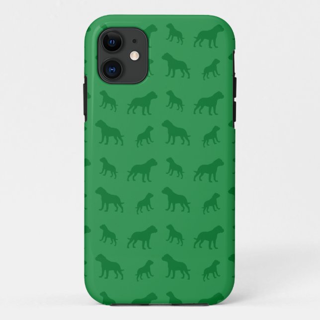 Green bulldog pattern Case-Mate iPhone case (Back)