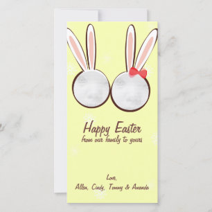 Green Bunny Easter Photo Cards