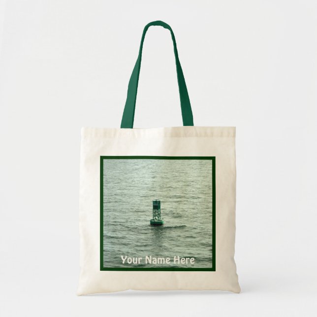 Green Buoy Channel Marker Personalised Tote Bag (Front)