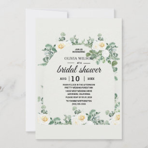 Green Burgundy Gold Blush Pink Bridal Shower Invitation