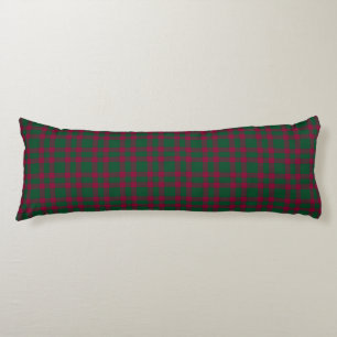 Green Burgundy Plaid Pattern Body Cushion