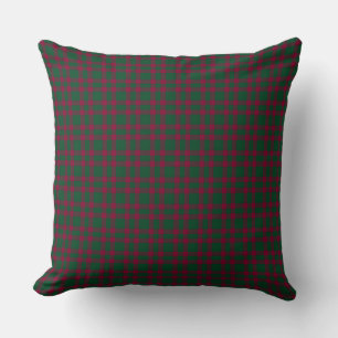 Green Burgundy Plaid Pattern Cushion