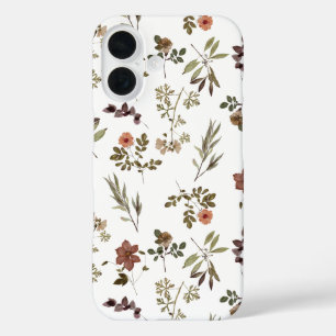 Green Burgundy Wildflower iPhone 16 Case