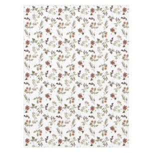 Green Burgundy Wildflower Tablecloth