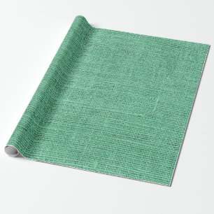 Green burlap textured design wrapping paper