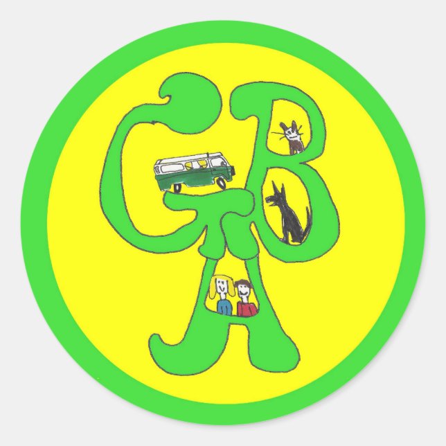 Green Bus Adventures - Sticker - Letters & Drawing (Front)