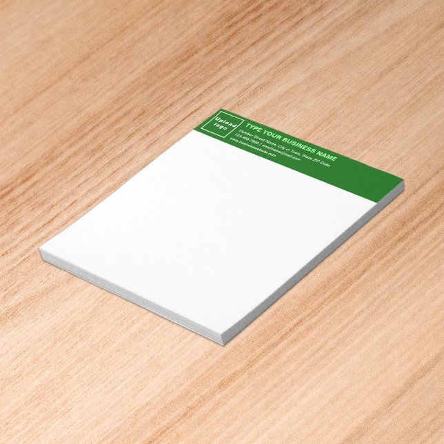 Green Business Brand on Heading of Small Notepad (Build brand name awareness. Your business brand on green heading of small notepad.)