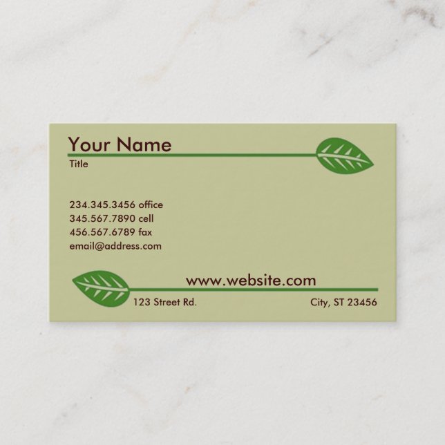 Green Business cards (Front)