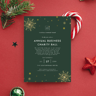 Green   Business Christmas Party Event Fundraiser Invitation