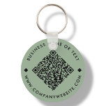 Green | Business Custom QR Code Keychain<br><div class="desc">Customisable QR Code keychain,  with a sage green background. To generate a new QR code on the design,  add your website URL or social media handle in the " personalise this template" feature.</div>