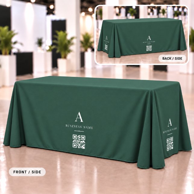Green Business QR Code Table Banner Tablecloth (Creator Uploaded)