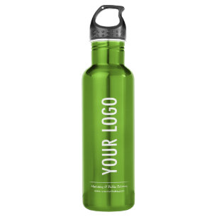 Green Business Water Bottle with Company Logo 24oz