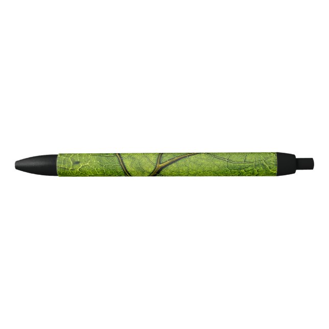 Green Butterbur Leaf Black Ink Pen (Front)
