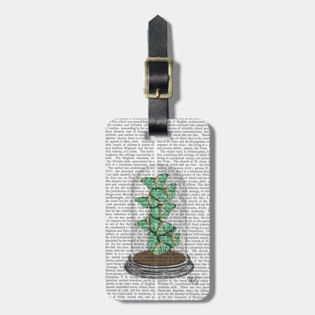 Green Butterflies in Bell Jar 2 Luggage Tag (Front Vertical)