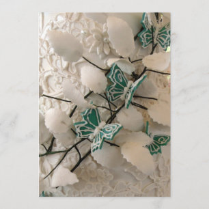Green butterflies invitations