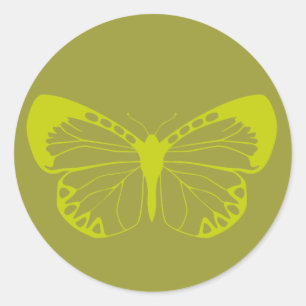 Green Butterfly Classic Round Sticker