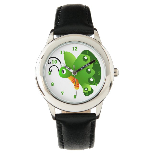 Green Butterfly Graphic Watch (Front)
