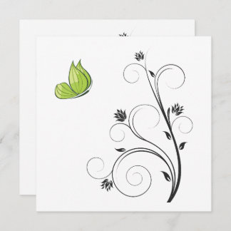 Green  Butterfly  Invitation