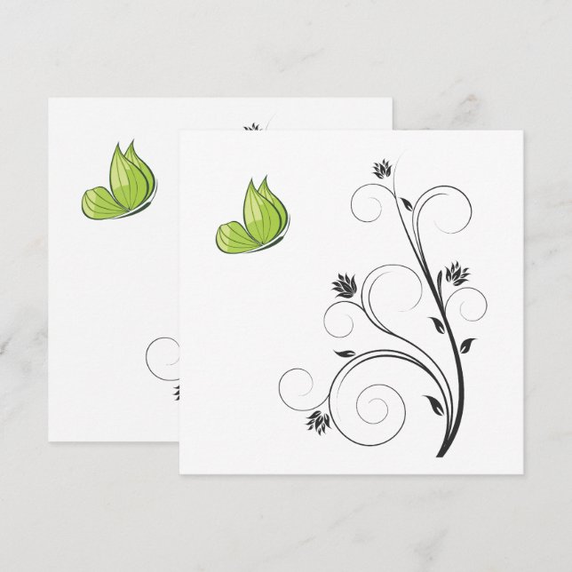 Green  Butterfly  Invitation (Front/Back)