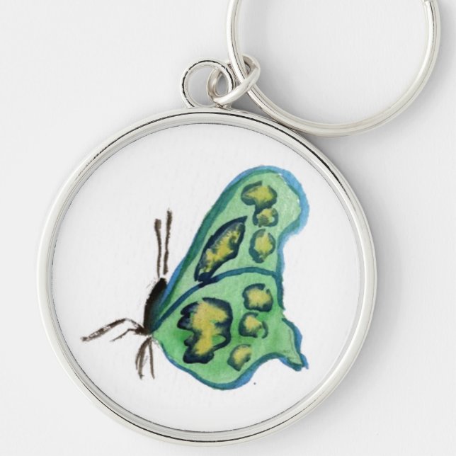 Green Butterfly Keychain Pendant (Front)