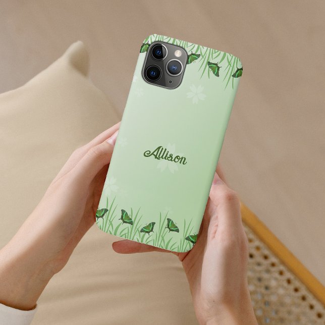 Green butterfly on light green  - romantic      Case-Mate iPhone case (Creator Uploaded)