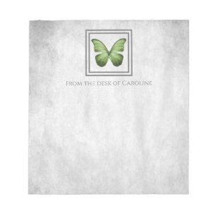 Green Butterfly Personalised Notepad
