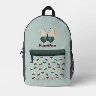 Green Butterfly Printed Backpack