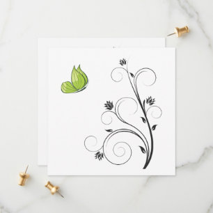 Green Butterfly Save The Date
