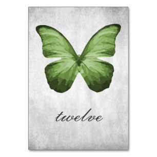 Green Butterfly Table Number Card