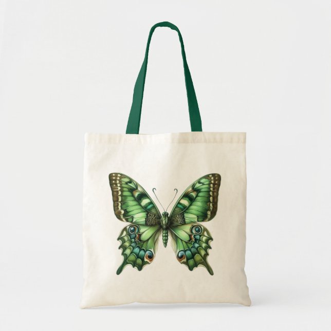 Green Butterfly Tote Bag (Front)