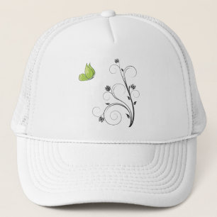 Green Butterfly Trucker Hat