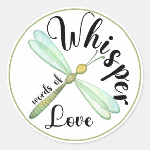 Green Butterfly Whisper Words of Love Classic Round Sticker