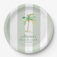 Green Cabana Stripes Palm Beach Club Birthday