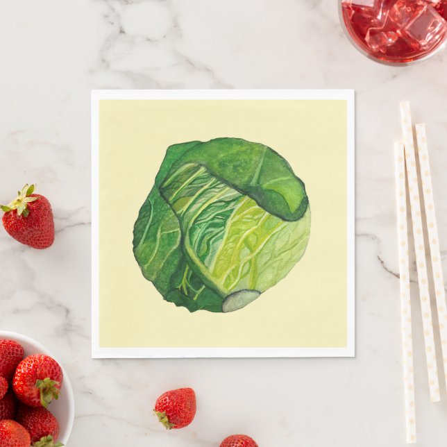 Green Cabbage Yellow Napkin (Insitu)
