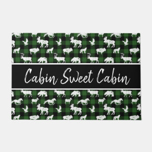 Green Cabin Buffalo Plaid Lumberjack Check Doormat