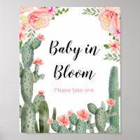 Green Cactus Baby In Bloom sign