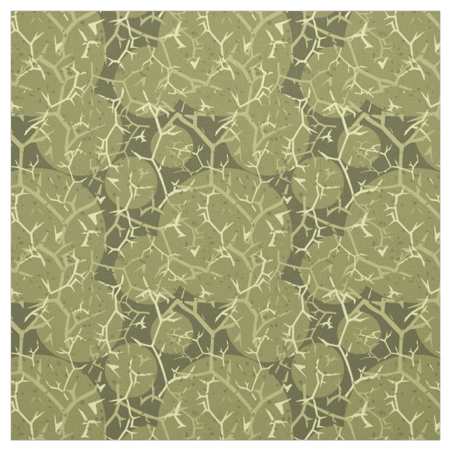 Green Cactus Camouflage Pattern Fabric (Swatch)