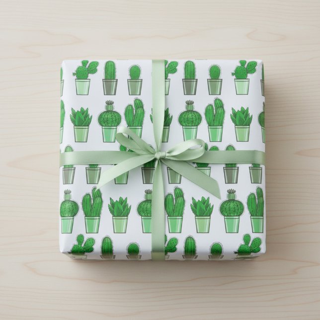 Green Cactus Gift Wrapping Paper (Green Cactus Gift Wrapping Paper)
