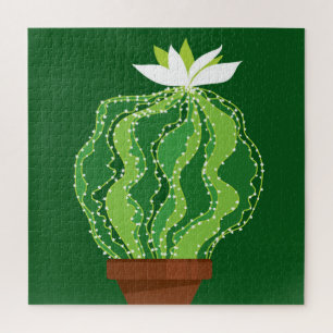 Green cactus: natural abstract motif. jigsaw puzzle