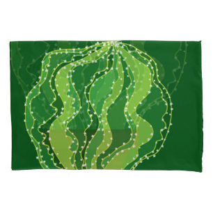 Green cactus: natural abstract motif. pillowcase