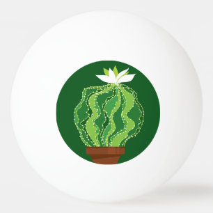 Green cactus: natural abstract motif. ping pong ball