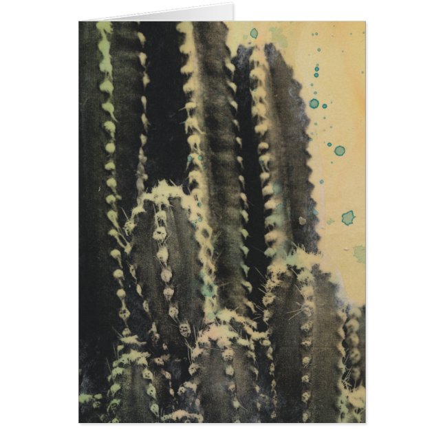 Green Cactus on Yellow Background (Front)