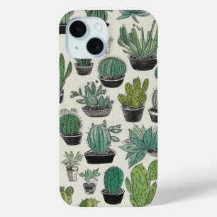 Green Cactus Pattern Phone Case