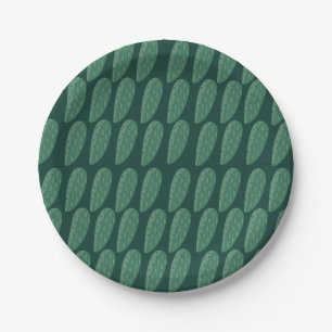 Green Cactus Plant Birthday Paper Plate