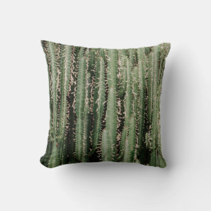 Green cactus plant close-up photo cushion