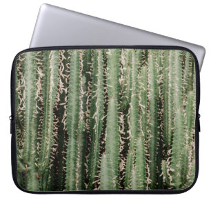 Green cactus plant close-up photo laptop sleeve