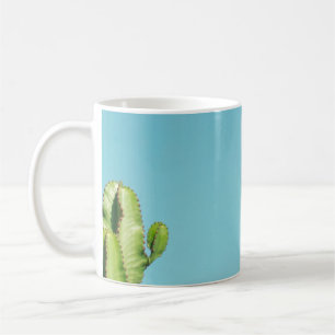 Green cactus plant coffee mug